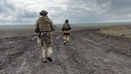 Запорожская область. Военнослужащие Отдельного разведбата 19-й мотострелковой дивизии.