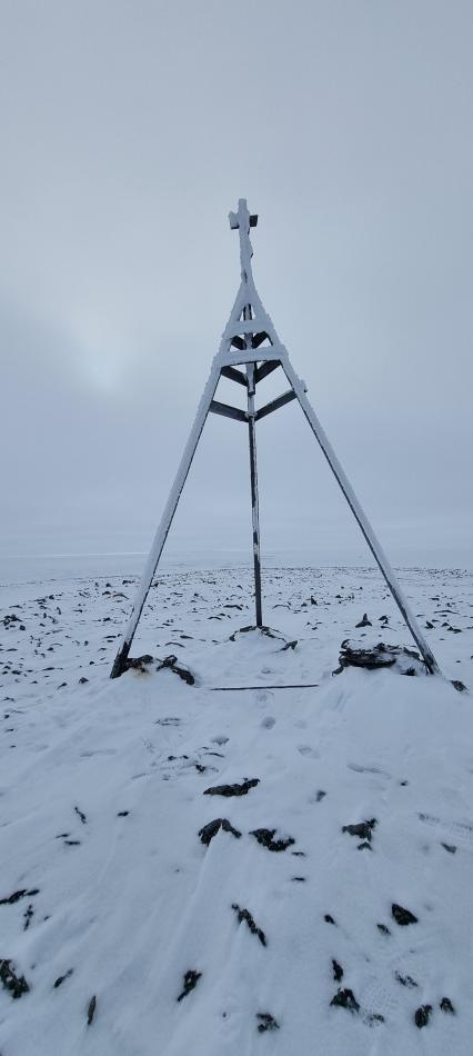 Красноярский край. п-о Таймыр. Большая Арктическая экспедиция. Советский триангулярный пункт на архипелаге Вилькицкого.