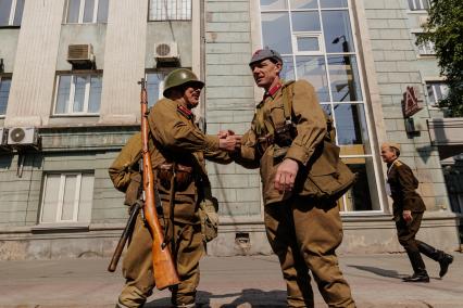 Челябинск. Участники парада, посвященного 78-й годовщине Победы в Великой Отечественной войне.