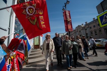 Санкт-Петербург. Горожане во время празднования 78-й годовщины Победы в Великой отечественной войне.