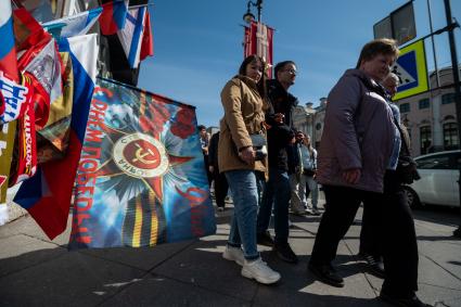 Санкт-Петербург. Горожане во время празднования 78-й годовщины Победы в Великой отечественной войне.