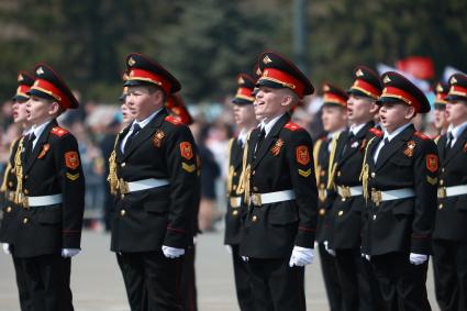 Красноярск. Кадеты на параде, посвященном 78-й годовщине Победы в Великой Отечественной войне.