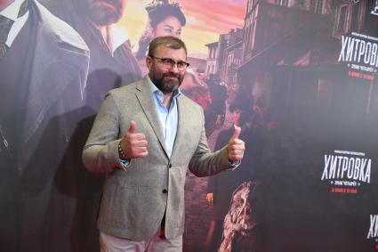 Москва. Актер Михаил Пореченков на премьере фильма `Хитровка. Знак четырех` в кинотеатре `Октябрь`.