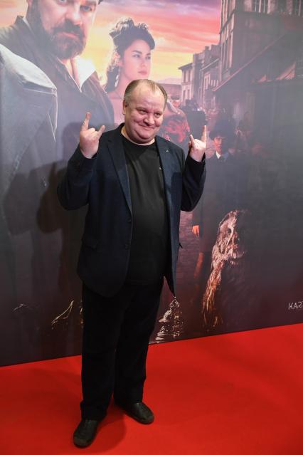 Москва. Актер Борис Каморзин на премьере фильма `Хитровка. Знак четырех` в кинотеатре `Октябрь`.