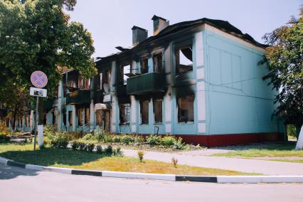 Белгородская область. г.Шебекино. Жилой дом, разрушенный в результате обстрела ВСУ.