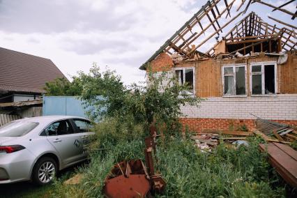 Белгородская область. Шебекинский район. с.Новая Таволжанка. Жилой дом, разрушенный в результате обстрела ВСУ.