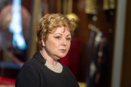 Москва. Гендиректор Музеев Кремля Елена Гагарина во время представления проекта, посвященного тысячелетию со дня основания Суздаля `Русский феникс : Суздальская земля`.