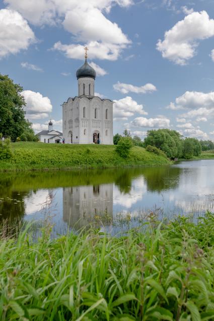 Владимирская область. Вид на храм Покрова на Нерли в Боголюбово.