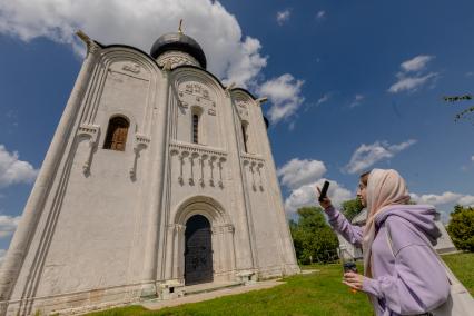 Владимирская область. Вид на храм Покрова на Нерли в Боголюбово.