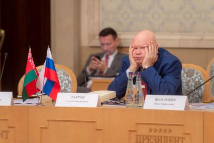 Москва. Заместитель Министра финансов РФ Алексей Лавров на заседании Группы высокого уровня Совета Министров Союзного государства.