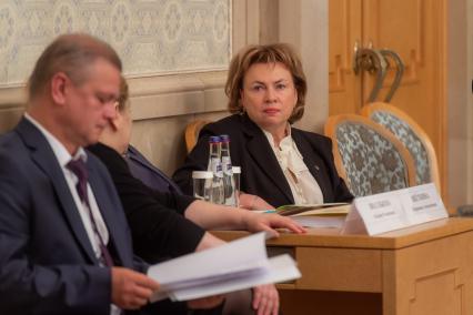 Москва. Заместитель председателя Парламентского Собрания, заместитель председателя Совета Республики Национального собрания РБ Марианна Щёткина на заседании Группы высокого уровня Совета Министров Союзного государства.