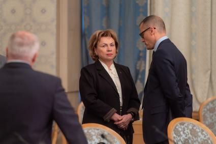 Москва. Заместитель председателя Парламентского Собрания, заместитель председателя Совета Республики Национального собрания РБ Марианна Щёткина на заседании Группы высокого уровня Совета Министров Союзного государства.