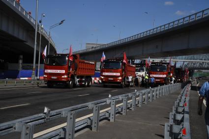 Москва. Открытие южного участка Московского скоростного диаметра у станции МЦД Печатники.