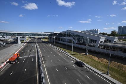 Москва. Открытие южного участка Московского скоростного диаметра у станции МЦД Печатники.