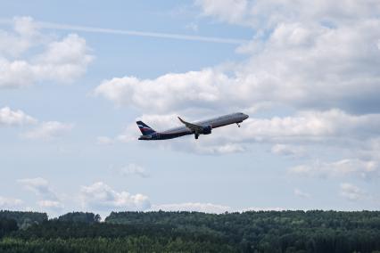 Красноярск. Самолет Boeing 737-800 авиакомпании `Аэрофлот` в международном аэропорту Красноярск имени Дмитрия Хворостовского.