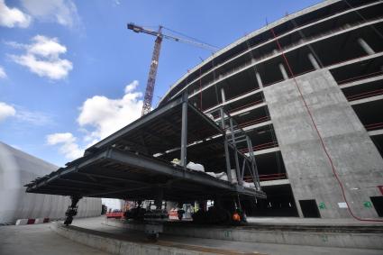 Москва. Строительство спортивного комплекса `Олимпийский`.