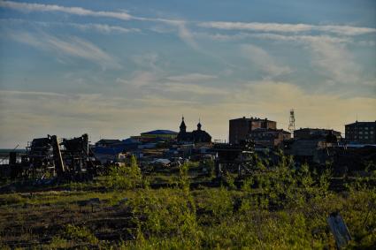 Красноярский край. Хатанга.  Вид на поселок.