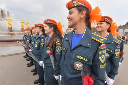 Москва.  На торжественной  церемонии принятия  Присяги курсантами и студентами  Академии ГПС МЧС.