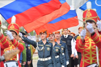 Москва. Торжественная церемония принятия Присяги курсантами и студентами Академии ГПС МЧС.