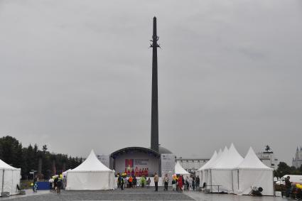 Москва.  На фестивале прессы `Московский медиафестиваль` на Поклонной горе .