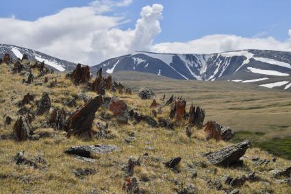 Республика Алтай.  Вид на  горы  в национальном Сайлюгемском парке.
