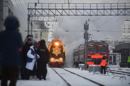 Встреча поезда Деда Мороза в Екатеринбурге