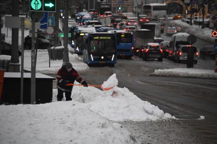 Улицы Москвы после снегопада