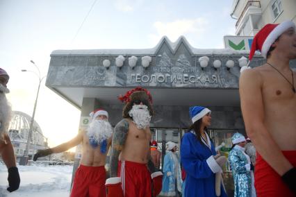 Забег Дедов морозов в Екатеринбурге