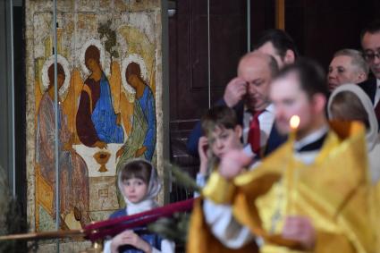 Рождественское богослужение в храме Христа Спасителя в Москве