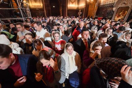 Рождественское богослужение в храме Христа Спасителя в Москве