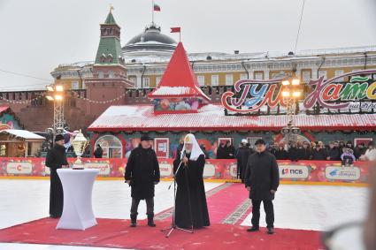 Открытие турнира Кубка патриарха по хоккею с мячом на Красной площади