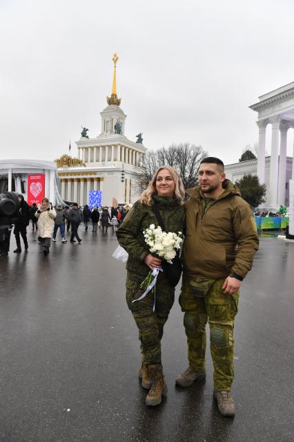 Торжественная свадебная церемония участников СВО к годовщине начала специальной военной операции