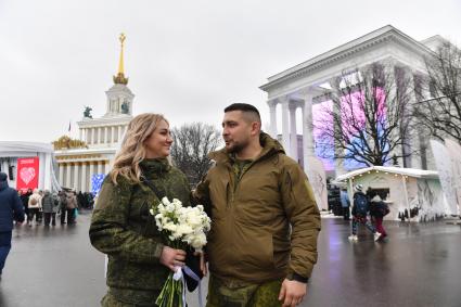 Торжественная свадебная церемония участников СВО к годовщине начала специальной военной операции