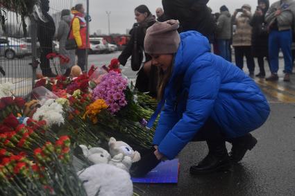 Акция памяти жертв теракта в подмосковном \"Крокус Сити Холле\"