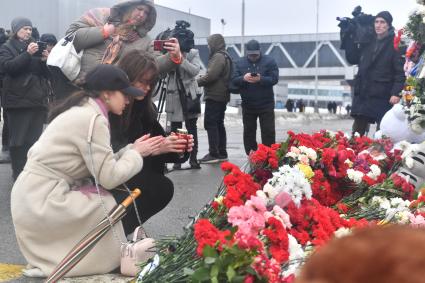 Акция памяти жертв теракта в подмосковном \"Крокус Сити Холле\"