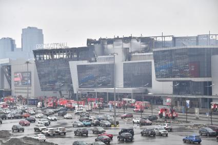 Последствия теракта в \"Крокус Сити Холле\" в Красногорске