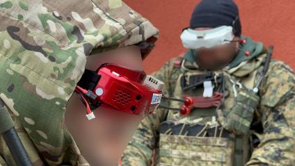 Операторы FPV дрона из группы `Ладога` в Грайвороне Белгородской области