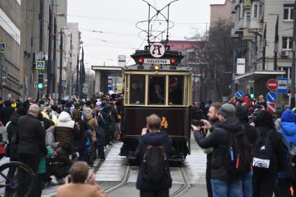 Парад ретротрамваев в Москве