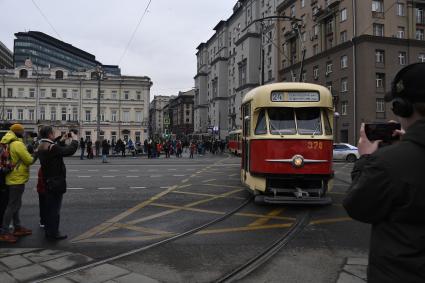 Парад ретротрамваев в Москве