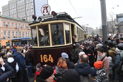 Парад ретротрамваев в Москве