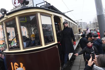 Парад ретротрамваев в Москве