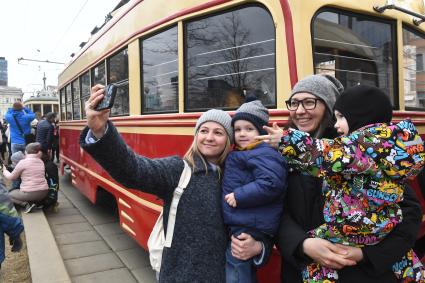 Парад ретротрамваев в Москве