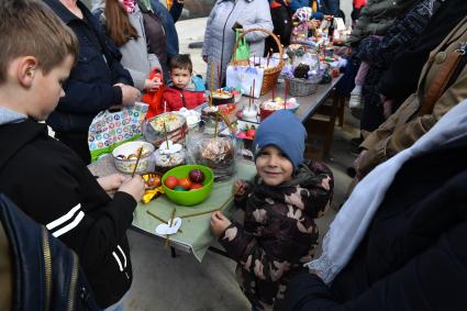 Освящение пасхальных куличей и яиц