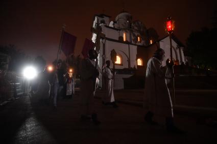 Пасхальная служба в Храме Успения Пресвятой Богородицы в Матвеевском