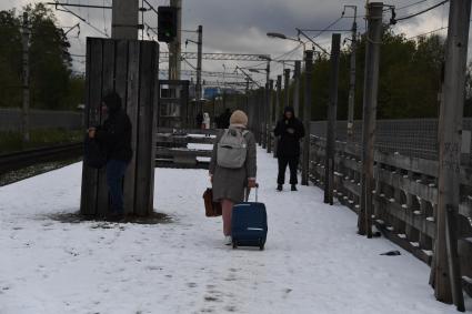 Снегопад в Москве в мае