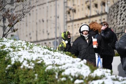 Снегопад в Москве в мае