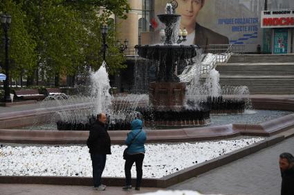 Снегопад в Москве в мае