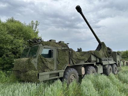 Работа самоходной артиллерийской установки `Мальва` на Харьковском направлении
