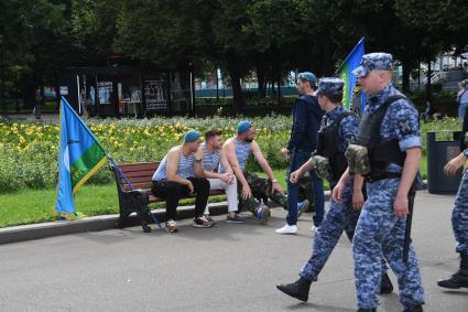 Празднование Дня ВДВ в Москве