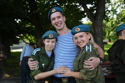 Празднование Дня ВДВ в Москве